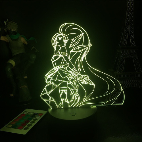 Lámpara Nocturna Led 3d Con Figura De Seraphine De Lol Hero