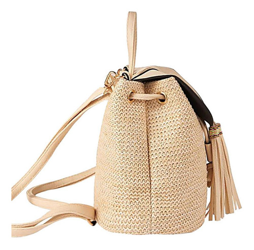 2 Mochila Pequeña Tejida De Paja Para Mujer, Bolso De