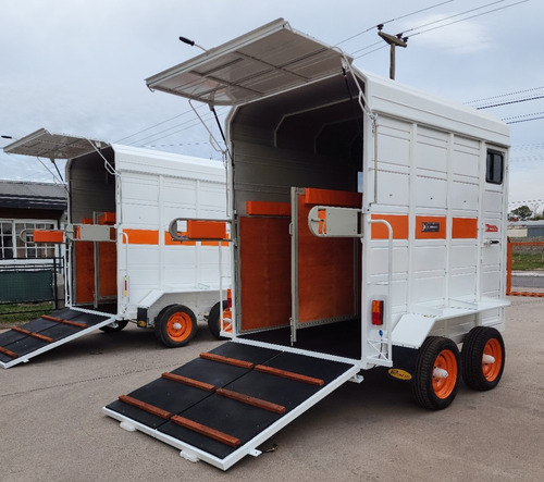 Acoplado Trailer Cerrado Full 2 Caballos Cigueña Piso Goma