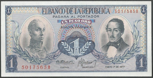 Colombia, 1 Peso 1 Ene 1977 Bgw081