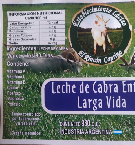Leche De Cabra Larga Vida El Rincón Caprino ×10 Litros