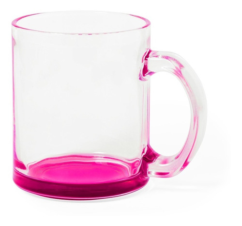 Taza Personalizada O Jarro Vidrio Transparente Fucsia