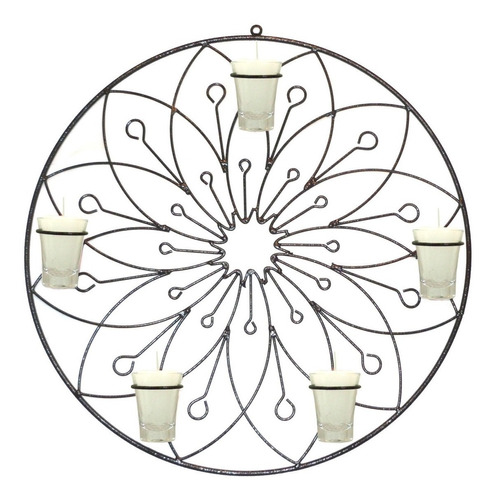 Mandala Flor Lótus 50  Decorativa Parede Porta Vela Castiçal
