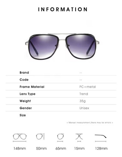 Lentes De Sol Polarizado Iron Man Tony Stark Matsuda.