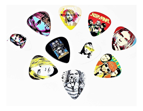 Púas De Guitarra Nirvana | Kurt Cobain (10 Púas Por P...