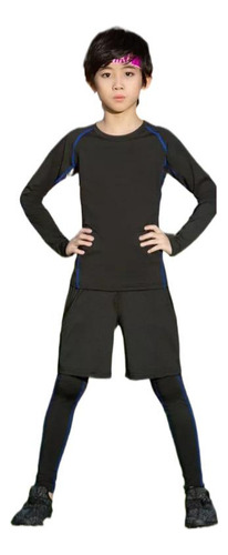 / Conjunto De Camisa Corta De Licra Deportiva For Niños