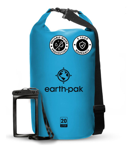 Mochila Impermeable Con Tapa Enrollable De 30l, Azul Claro