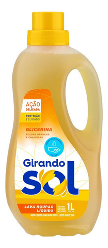 Kit C/ 4 Lava-roupas Liquido 1l Glicerina Girando Sol