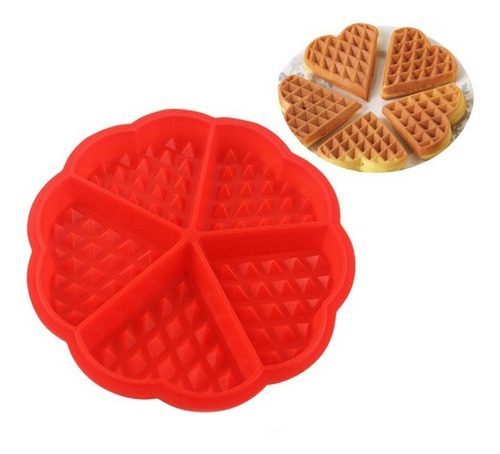 Molde Waffles Corazon Silicona Tableta Chocolate Reposteria