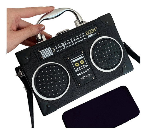 Mini Bolso Caja Diseño De Radio Sin Cadena