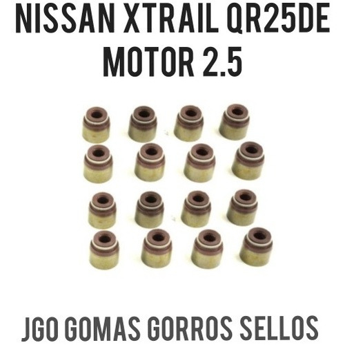 Juego Gorro Gomas Sello Valvula Nissan Xtrail T30 Qr25de 2.5