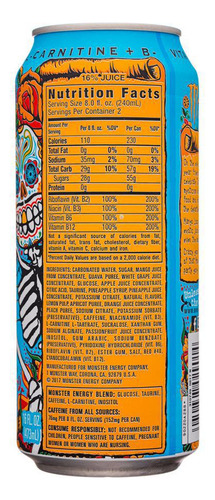 Kit 6 Energético Monster Juice Mango Energy Suco 473ml
