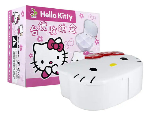 Organizador Alamacenamiento De Hello Kitty, Espejo 4 Compart