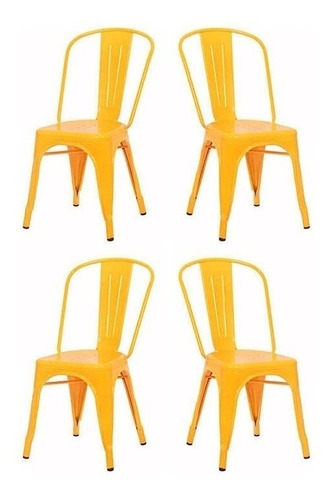 Set X4 Sillas Tolix - Desillas Cantidad de sillas por set 4 Color de la estructura de la silla Amarillo
