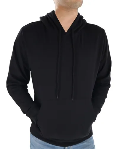 Sudadera Lisa Negra Con W20h002