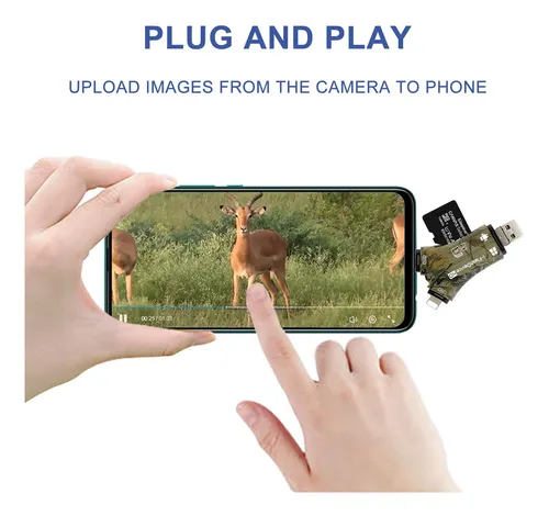 Lector De Tarjetas Sd Trail Camera Viewer 4 En 1 Para iPhone