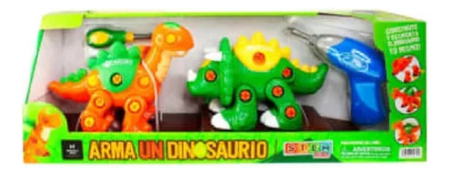 Set De Juego, Arma Un Dinosaurio Naranja Y Verde