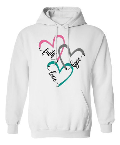 Sudadera Con Capucha Corazones Amor Esperanza Y Fe