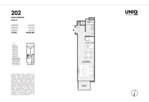Imagen 2 de 5 de Venta De Monoambiente En Pocitos Uniq Scoseria