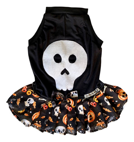 Roupa Cães - Cachorro - Fêmea - Halloween Esqueleto Crânio