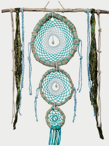 Atrapasueños Grande Cabecera Deco Boho Gipsy Verde