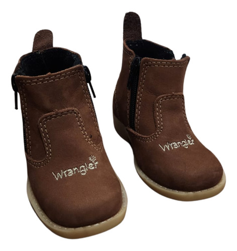 Botina Infantil Bordada Wrangler Com Ziper Couro