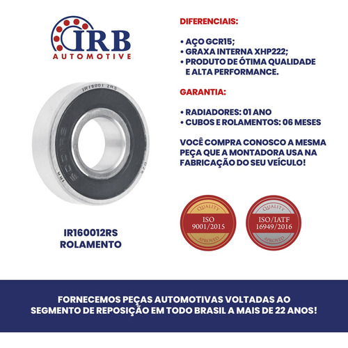 Rolamento Universal 12x28x8 Mm Dupla Vedação Borracha