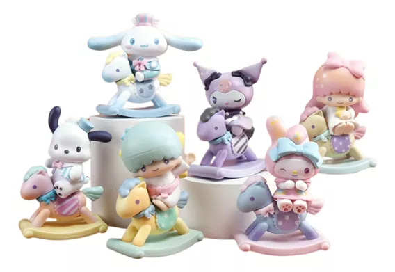 Figuras Sanrio Hello Kitty Kuromi Kawaii Colección Set 6pz