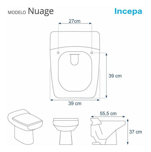 Imagem 2 de 4 de Tampa De Vaso Nuage Branco Para Louça Incepa Laufen
