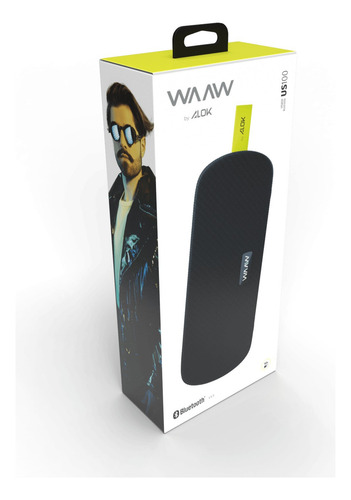 Altavoz Bluetooth portátil Tws Waaw By Alok Us 100sb, color negro y verde, 110 V/220 V