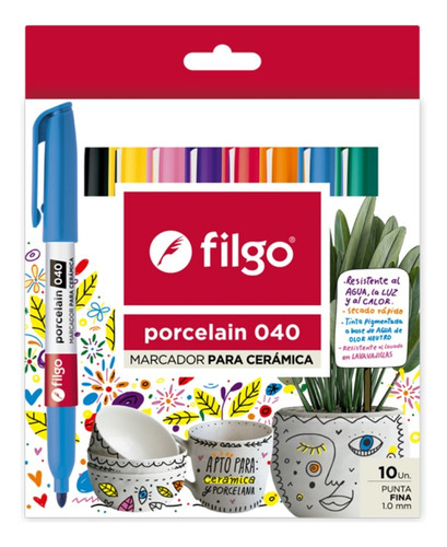 Marcadores Para Ceramica Filgo 040 Porcelana Fino X 10 Unid
