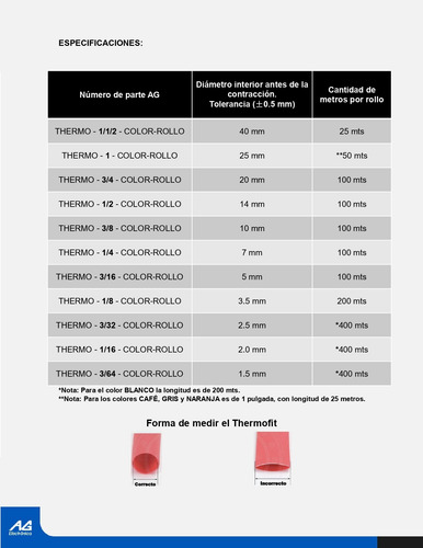 Rollo Thermofit De 3/64 Pulgadas 400 Metros