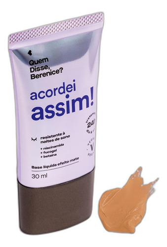 Base de maquiagem em líquida Quem Disse, Berenice? Acordei Assim Base Líquida Acordei Assim Cor 07n 30ml tom 07n - 30mL