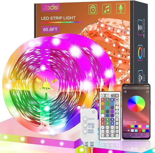 Cinta Tira Led 20m Rgb Bluetooth Audioritmica Multicolor