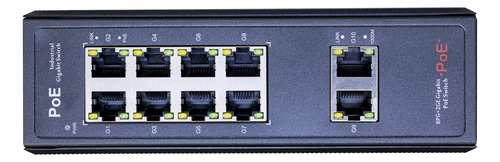 Interruptor Poe Industrial 10 Puertos Para Cámara Ip