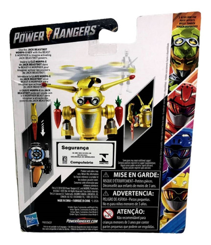 Boneco Colecionável Jack Beastbot - Com Acessórios E Chave Morph-x - Personagem Do Desenho Juvenil Power Rangers - Beast Morphers - Hasbro Brinquedos