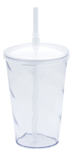 Copo Acrílico Com Tampa E Canudo 700ml Twister Shake Cor Vermelho