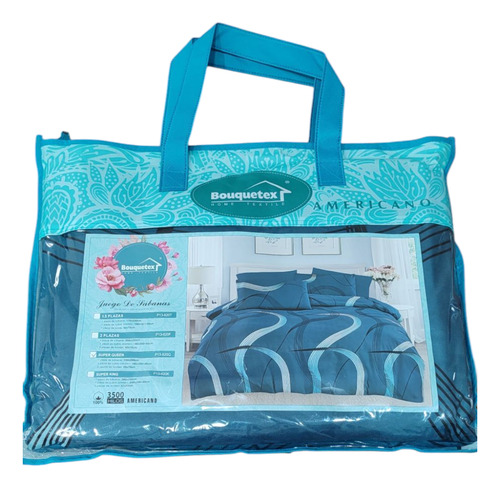 Juego De Sábanas De 2 1/2 - Queen.bouquetex Diseño Americano Azul Marino Geométrico