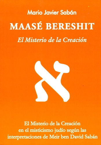 Libro Maase Bereshit - El Misterio De La Creacion