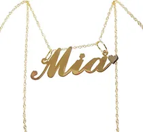 Comprar Cadena Oro Singapur Y Nombre Oro 18 C\u002F Corazon Oro Blanco