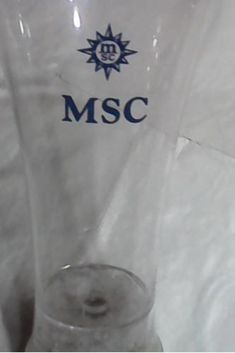 Msc -recuerdo Viaje Crucero-vaso Con Luces-base -alto :18 Cm