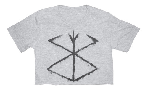 Imagen 3 de 7 de Croptop Sacrifice Berserk Dark Anime Gris Melange Caustico