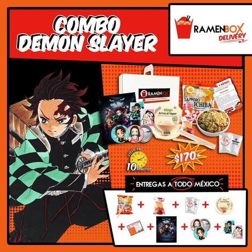Combo Demon Slayer / Kimetsu , Ramen, Arroz Y Coleccionables