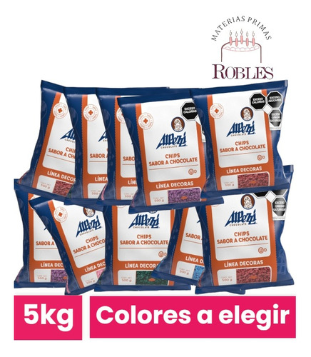 5 Kg Chispa De Chocolate Alpezzi Colores A Elegir