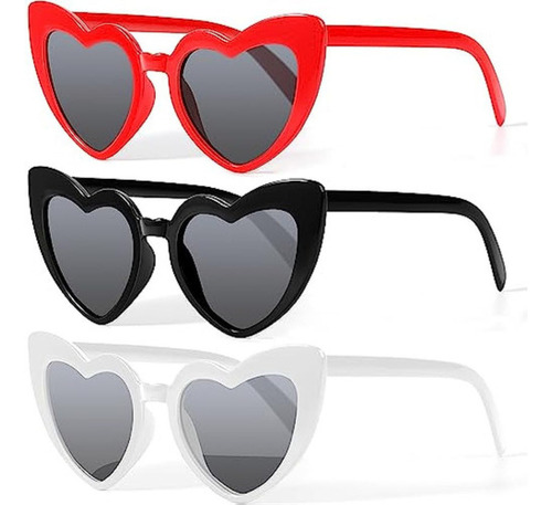 3 Gafas De Sol De Fiesta Retro En Forma De Corazón Para Muje