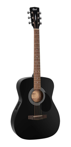 Imagen 1 de 2 de Guitarra Electroacústica Cort Standard AF510E para diestros black satin