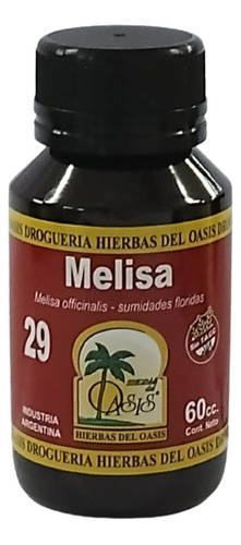 Tintura Madre Melisa X 60 Cc Hierbas Del Oasis