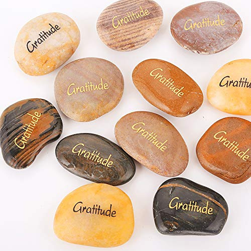 12 Piedras De Bolsillo De Gratitud Inspiradoras Grabada...