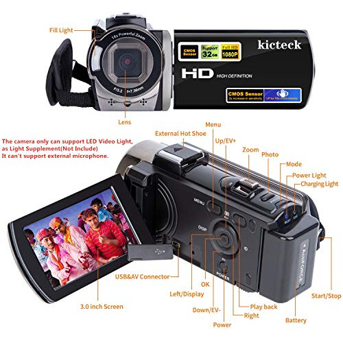 Videocamara Digital Youtube Vlogging Camara Grabadora Kictec