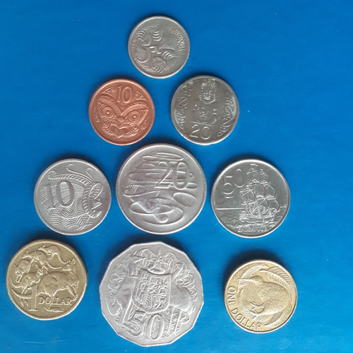 Monedas 1 Dolar Australia /nueva Zelanda Elizabeth Ii X 9
